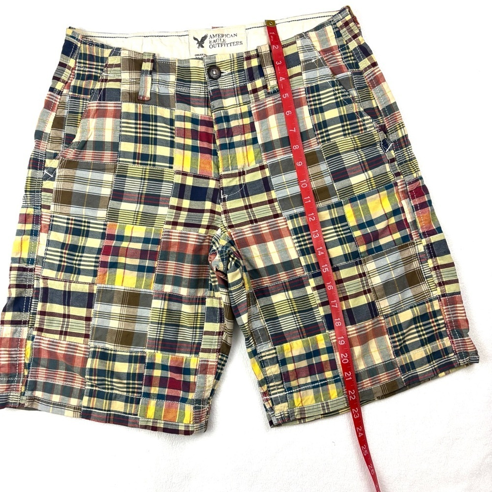 American Eagle Multicolor Patchwork Plaid 100% Co… - image 14